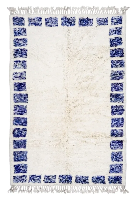 Tapis berbère Mrirt — Bordures Indigo