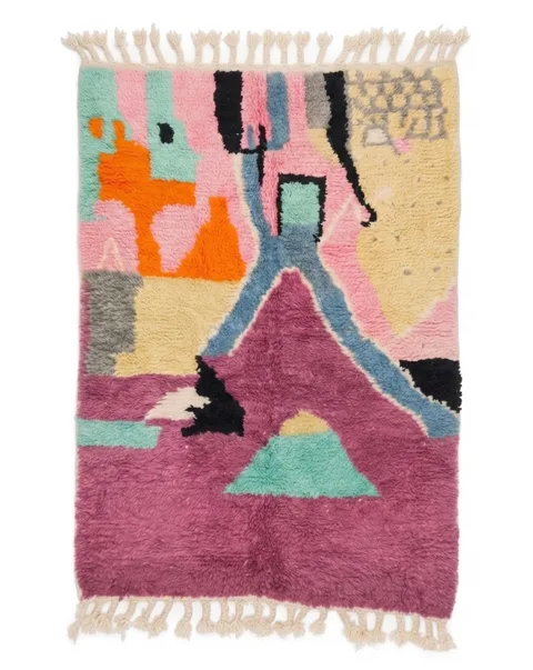 Tapis berbère Boujaad — Fresque Magenta