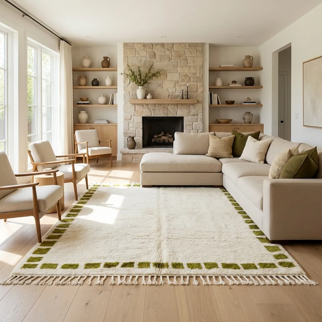 Tapis berbère Mrirt — Cadre d'Olive en situation