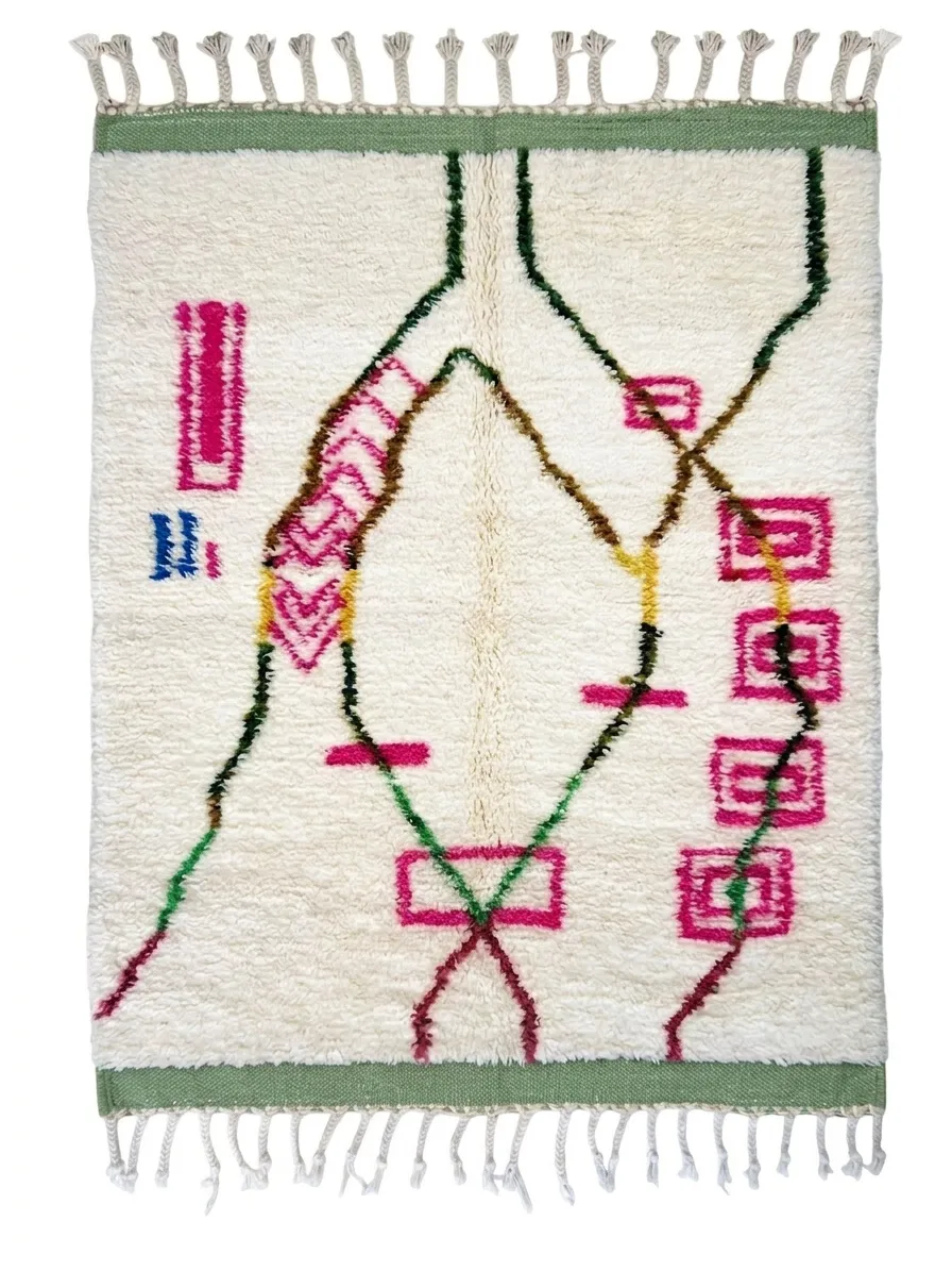 Tapis berbère coloré Azilal — Élan Vert