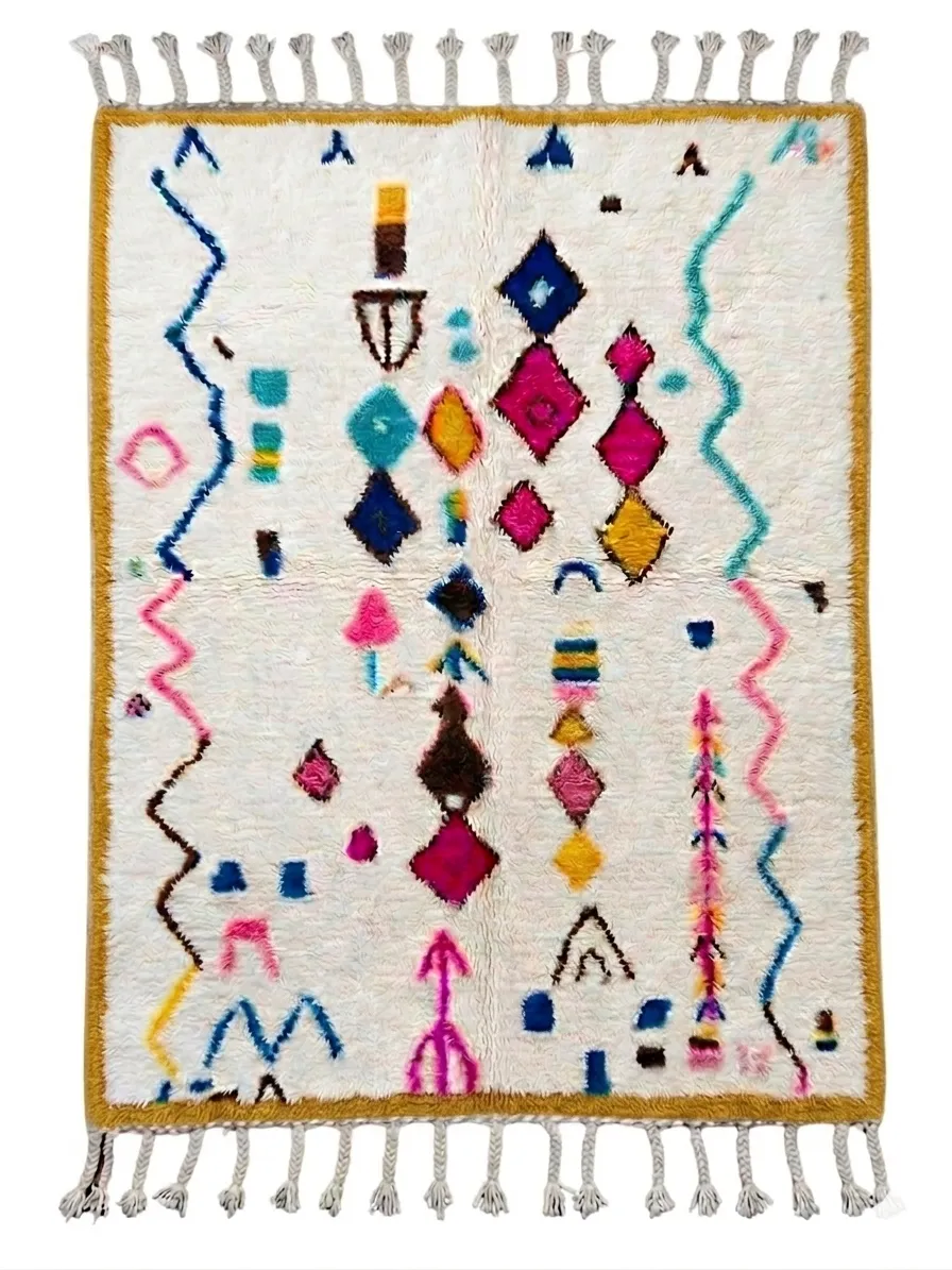 Tapis berbère coloré Azilal — Confettis Dorés